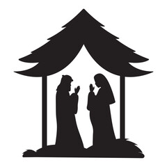 holy family icon silhouette