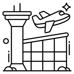 Modern design icon of airport 