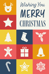 Abstract Christmas card. Minimalist design. Vector illustration