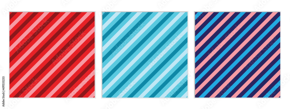 Aufkleber abstract seamless set of diagonal bold line pattern vector perfect for banner poster.