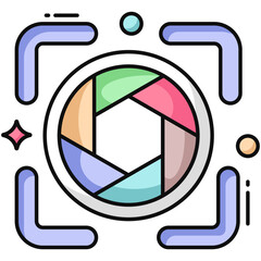 Premium download icon of camera lens