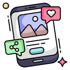 An icon design of share mobile picture 