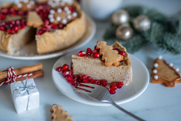 Festive Christmas cheesecake traditional winter cake