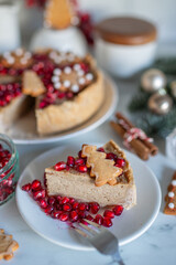 Festive Christmas cheesecake traditional winter cake