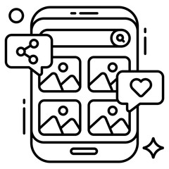 An icon design of share mobile picture 