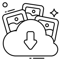Premium download icon of cloud photos