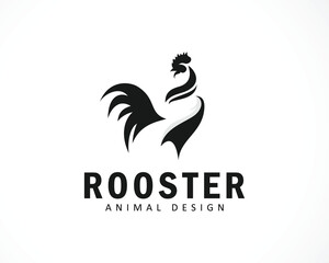 Fototapeta na wymiar rooster logo design creative animal ,farm business black and white design vector