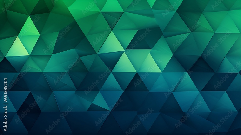Sticker futuristic abstract geometric motion: blue and green triangle layers 3d render