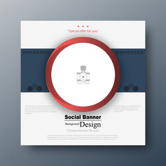 Digital business media background post design square banner template for place text and picture advertisement.
