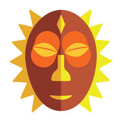 nigerian mask traditional illustration
