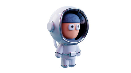 Space man in a white space suit. 3d render.