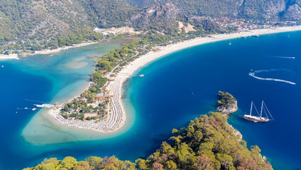 Oludeniz beach, Blue Lagoon aerial, Turkey