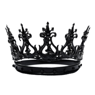 Black crown on transparent background