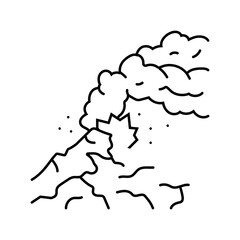 active volcano lava line icon vector. active volcano lava sign. isolated contour symbol black illustration