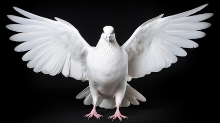 White Pigeon Isolated on the Minimalist Background. Peace, Divine, Love, Fertility Concept

