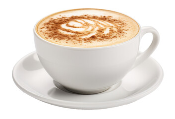 Cappuccino in cup isolated on transparent background, PNG