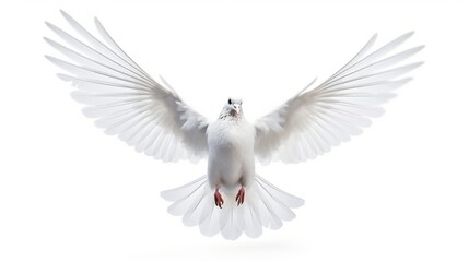 Obraz premium White Pigeon Isolated on the Minimalist Background. Peace, Divine, Love, Fertility Concept 