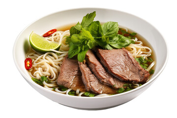 Pho bo soup on transparent background, PNG