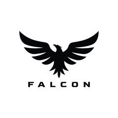 Eagle Falcon Logo Design Template: Vector Illustration.