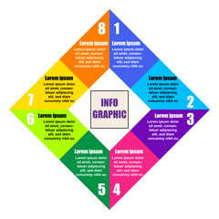 Vector illustration Infographic design template with 8 options or steps. Can be used for process, presentations, layout, banner, info graph.