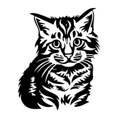 cute cat vector illustration, Generative AI.	