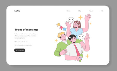 Joyful colleagues celebrate together, expressing unity and happiness in a vibrant office gathering. Flat vector illustration