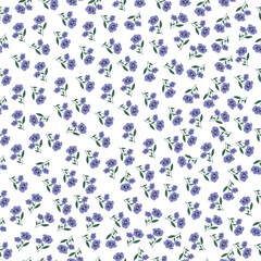 seamless flowers pattern. Delicate petals and vibrant blossoms create an artistic and vintage botanical illustration. 