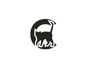 black cat vector illustration for icon, symbol or logo. cat silhouette. 