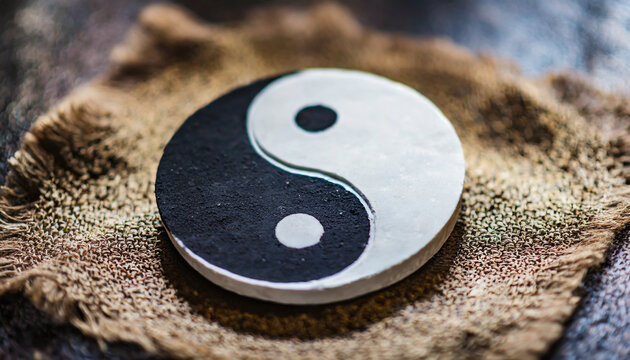 yin yang symbol representing balance and harmony in black and white