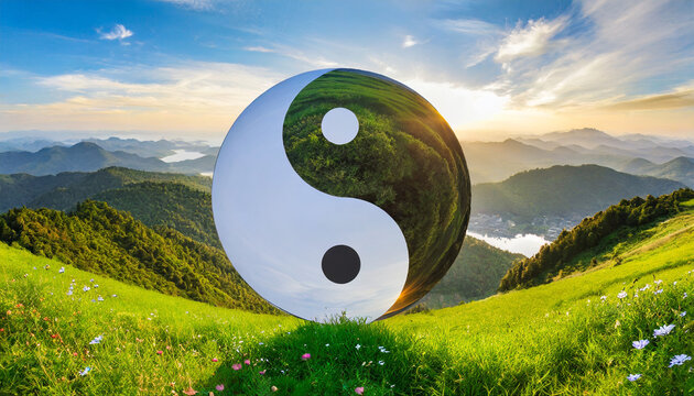 yin yang symbol representing balance and harmony in black and white