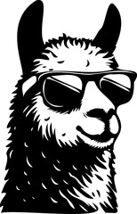 Cool Llama With Sunglasses Funny Llama Illustration