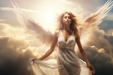 Fototapeta na wymiar angel in the sky