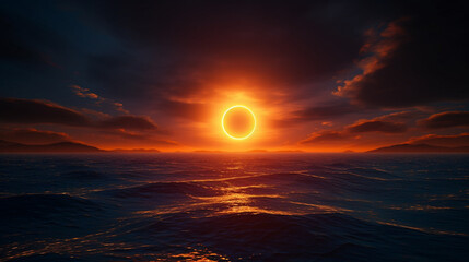 Solar eclipse over the ocean