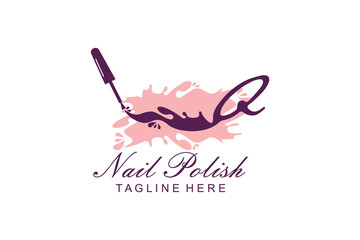 NAIL POLISH LOGO WITH LETTER DESIGN