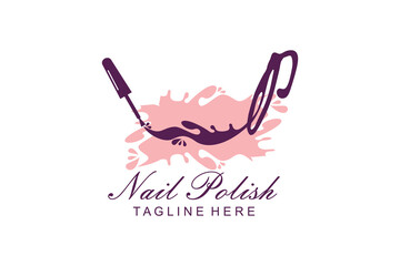 NAIL POLISH LOGO WITH LETTER DESIGN