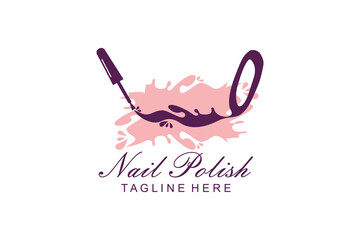 NAIL POLISH LOGO WITH LETTER DESIGN