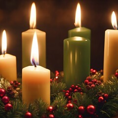 Candlelit Advent Wreath for Christmas Countdown