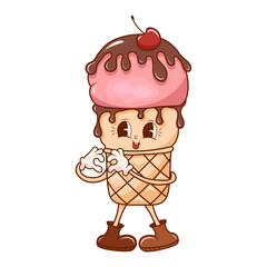 ice cream cone. groovy style	