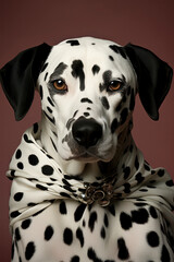 Canine dog dalmatian pets white portrait cute background domestic black animal breed young