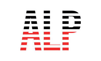 ALP three initial letter iconic line negative space minimal logo design vector template. monogram, abstract, wordmark, business, typography, minimalist, brand, company, flat, modern, unique, simple