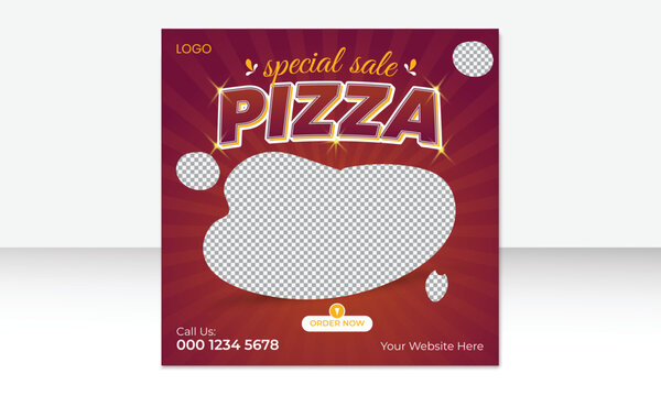 Food social media post template for food promotion simple banner design, Creative and modern food banner templates