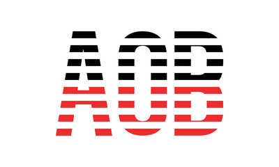 AOB three initial letter iconic line negative space minimal logo design vector template. monogram, abstract, wordmark, business, typography, minimalist, brand, company, flat, modern, unique, simple