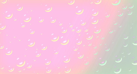 Air bubbles on pink surface with blue trim. Gradient style.