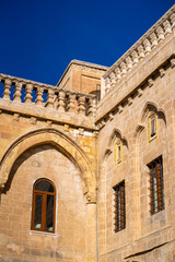Fototapeta na wymiar Historical stone houses in Mardin city center.