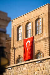 Historical stone houses in Mardin city center.