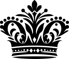 Crown Silhouette Isolated On White Background
