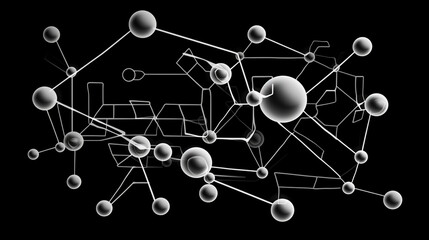 Molecule in graphic style. AI Generated