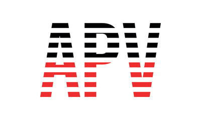 APV three initial letter iconic line negative space minimal logo design vector template. monogram, abstract, wordmark, business, typography, minimalist, brand, company, flat, modern, unique, simple