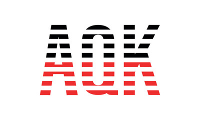 AQK three initial letter iconic line negative space minimal logo design vector template. monogram, abstract, wordmark, business, typography, minimalist, brand, company, flat, modern, unique, simple