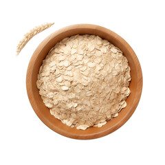 Bowl of oats isolated on transparent background